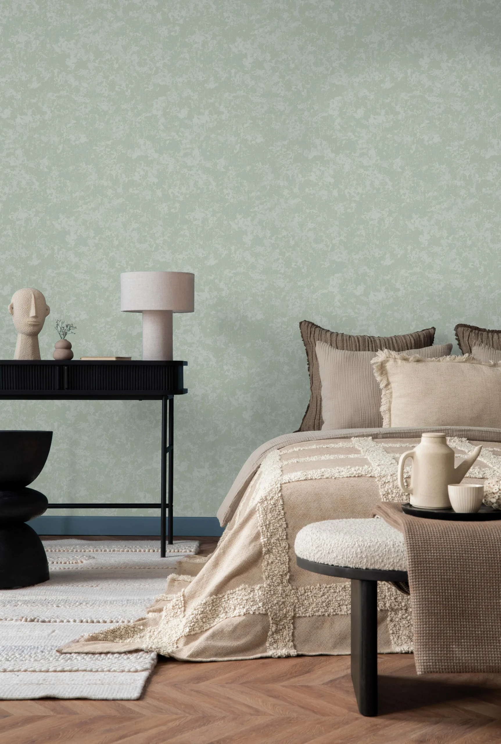 Green Embossed Wallpaper – Natural Serenity (24112-2)